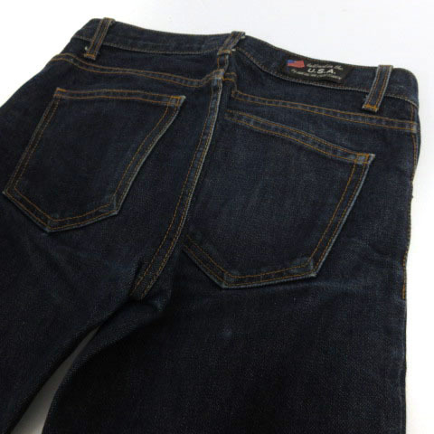  Earl Jean Earl Jean jeans Denim USA made Zip fly indigo blue blue 25 lady's 