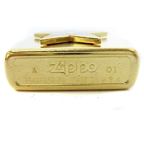 超美品の 未使用品 ジッポー ZIPPO Hollywood Leading Light ハリウッドリーディングライト 100周年 オイルライター  スター缶 ゴールド 金 2001年製