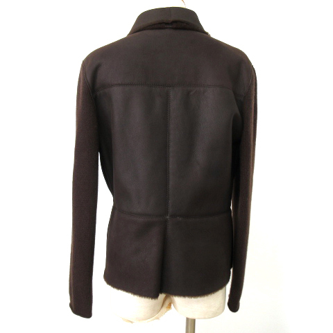熱販売 ブルネロクチネリ レザー × カシミヤ コンビ ジャケット 袖