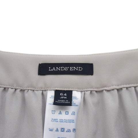 ランズエンド LANDS' END スカート プリーツ シフォン 64 グレー レディース_画像3