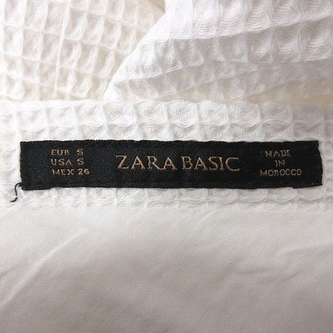 ザラ ベーシック ZARA BASIC フレアスカート ミモレ ロング ワッフル S 白 ホワイト /MS レディース_画像5