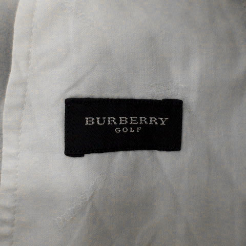 バーバリーゴルフ BURBERRY GOLF パンツ スラックス ツータック ウール混 ロゴ刺繍 グレー 91 大きいサイズ メンズ_画像6