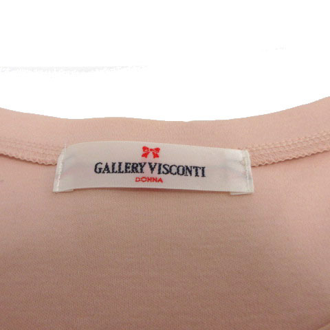 ギャラリービスコンティ GALLERY VISCONTI Tシャツ 半袖 花柄 薔薇 プリント ピンク ブラック 黒 2 レディース_画像6