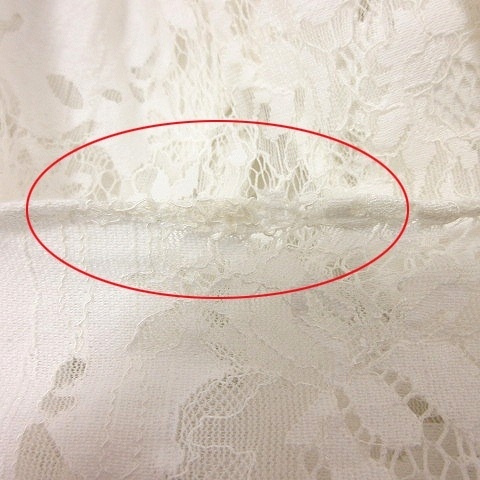 オゾック OZOC カーディガン ロング 七分袖 刺繍 38 白 ホワイト /RT ■MO レディース_画像5