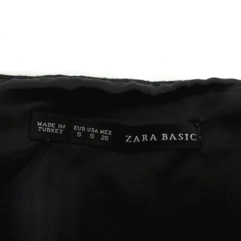 ザラ ベーシック ZARA BASIC スカート ひざ丈 裾フレア ブラック 黒 S レディース_画像7