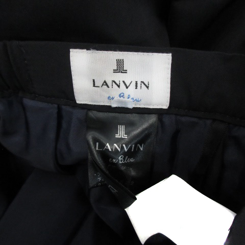 ランバンオンブルー LANVIN en Bleu フレアスカート ミモレ丈 38 ブラック 黒 /YM10 レディース_画像4