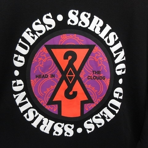 未使用品 ゲス 19AW GUESSx88RISING GUE88RISING Tシャツ 長袖 クルーネック ロンT オーバーサイズ ロゴ バックプリント S 黒 メンズの画像6