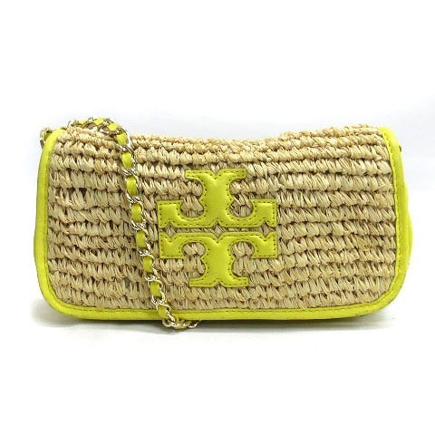 【別倉庫からの配送】 BURCH TORY トリーバーチ チェーン レディース 鞄 イエロー ベージュ レザー ストロー ロゴ ショルダーバッグ かばん、バッグ 【別倉庫からの配送】 BURCH TORY トリーバーチ チェーン レディース 鞄 イエロー ベージュ レザー ストロー ロゴ ショルダーバッグ かばん、バッグ