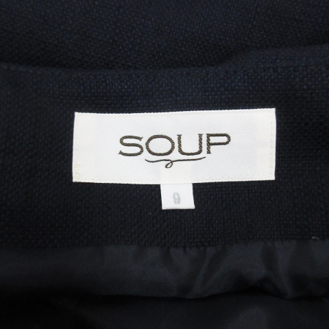 スープ SOUP タイトスカート ひざ丈 ティアード加工 レース 刺繍 9 紺 ネイビー /FF20 レディース_画像5