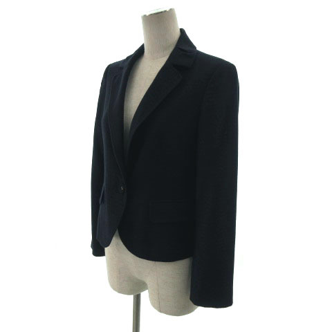  SunaUna Sunauna jacket tailored color single 1B cotton . navy navy blue 38 lady's 