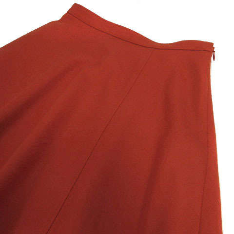 アンタイトル UNTITLED スカート フレア ひざ丈 シンプル ウール混 日本製 オレンジ 1 レディース_画像2
