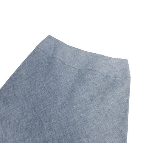 ギャルリーヴィー GALERIE VIE トゥモローランド スカート ロング丈 リネン100％ 日本製 ブルー 青 ホワイト 白 0 レディース_画像3