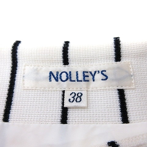 ノーリーズ Nolley's タイトスカート ひざ丈 ストライプ 38 白 アイボリー /MN レディース_画像5