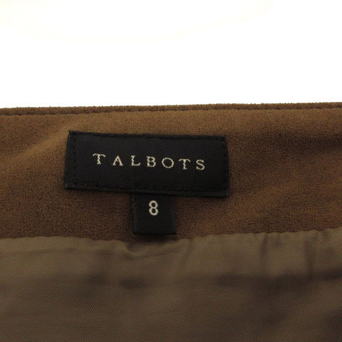 タルボット TALBOTS スカート ラップ風 台形 ひざ丈 スエード調 ブラウン 茶 8 レディース_画像6