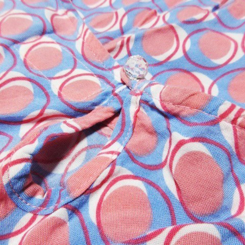  Beams Boy BEAMS BOY blouse crew neck no sleeve thin ... feeling pocket square pattern total pattern pink /CK14 * lady's 