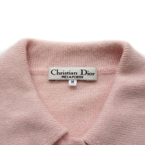  Christian Dior Christian Dior кардиган вязаный шелк шерсть M внутренний стандартный Pink Lady -s