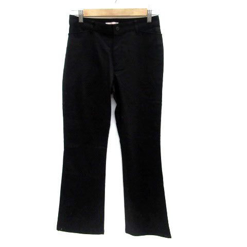  L ELLE PLANETE flare pants длинный длина 38 чёрный черный /HO29 женский 