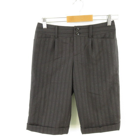 k Miki .k Kumikyoku KUMIKYOKU shorts pinstripe charcoal gray 2 *E334