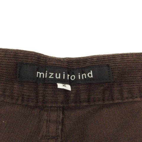 ミズイロインド mizuiro ind パンツ コーデュロイ シンプル ジップフライ ブラウン 茶 2 レディース_画像6