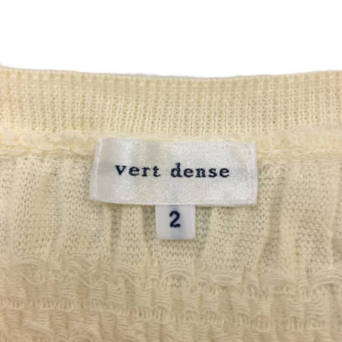  Vert Dense Vert Dense One-piece knitted A line Mini square neck linen short sleeves 2 white beige white lady's 