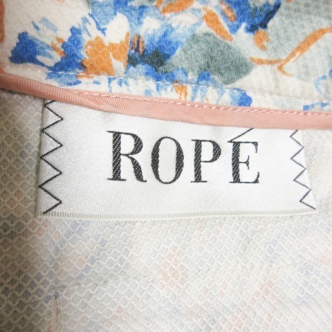  Rope ROPE брюки укороченные брюки капри стрейч цветочный принт 36 синий голубой /AO17 * женский 