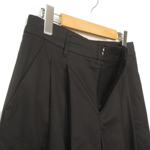  Indivi INDIVI брюки широкий укороченные брюки tuck 38 чёрный черный женский 