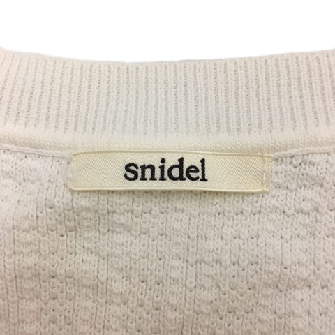  Snidel snidel One-piece knitted flair Mini switch total pattern long sleeve F white white lady's 