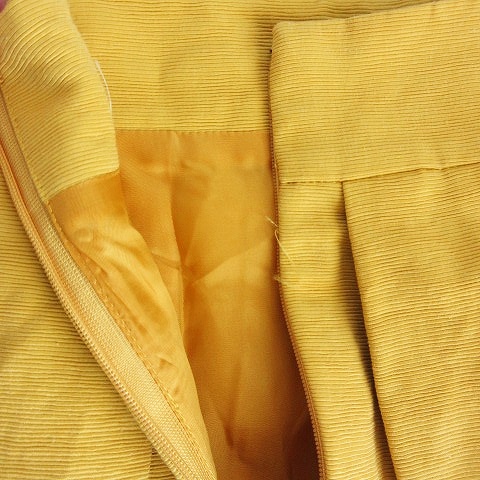  Rope ROPE юбка flair колено длина тонкий tuck талия ремень хлопок одноцветный 7 желтый желтый низ /ST женский 