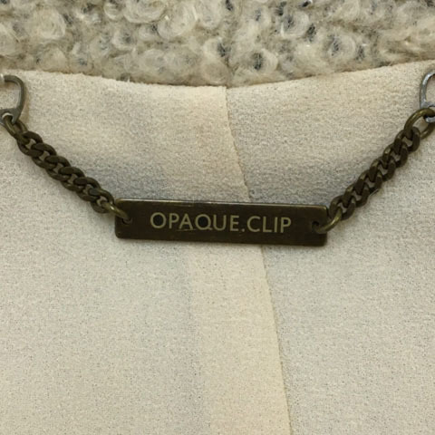 オペークドットクリップ OPAQUE.CLIP ジャケット ニット ショート丈 前開き ループ編み 七分袖 M ベージュ レディース_画像5