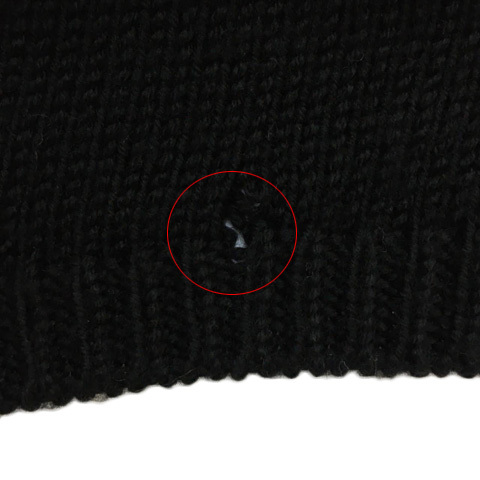 アンタイトル UNTITLED セーター ニット プルオーバー ボートネック ウール 無地 半袖 2 黒 ブラック レディース_画像7