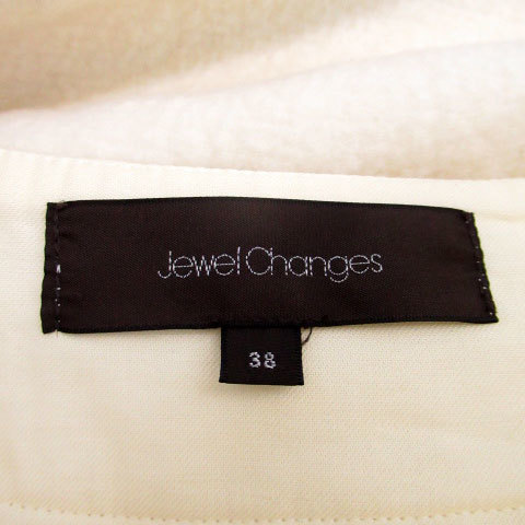ジュエルチェンジズ Jewel Changes アローズ ラップスカート フレアスカート ミモレ丈 ウール 38 ホワイト 白 /MS42 レディース_画像4