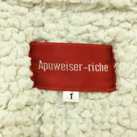  Apuweiser-riche Apuweiser-riche пальто da полный средний длина под мутон боа одноцветный длинный рукав 1 белый бежевый белый женский 