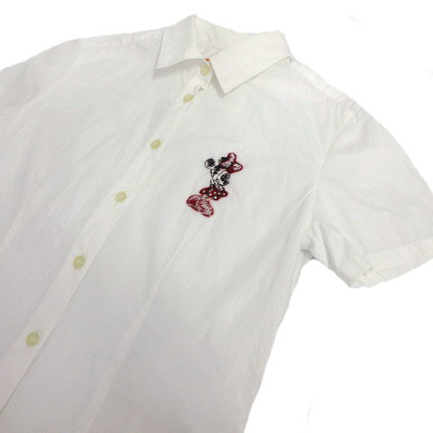 アイスバーグ ICEBERG HISTORY シャツ 半袖 ミニーマウス刺繍 スリム ホワイト 白 S レディース_画像2