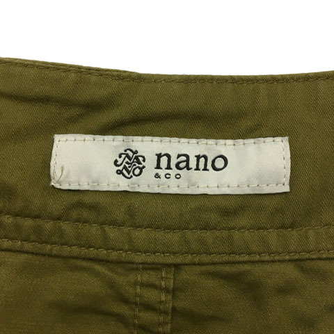 ナノ&コー nano&co スカート タイト 膝下 ミモレ ボタンダウン 比翼仕立て 無地 36 緑 グリーン レディース_画像5