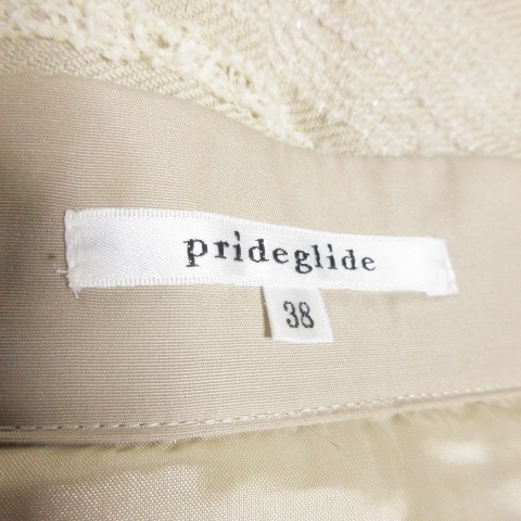 не использовался товар Prideglide prideglide юбка твид flair Mini шерсть . окантовка ламе 38 бежевый /AO23 * женский 