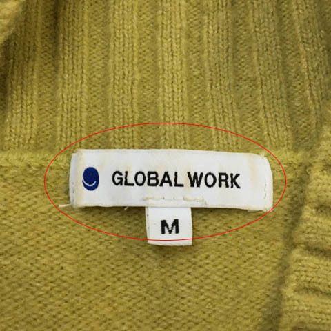 グローバルワーク GLOBAL WORK セーター ニット プルオーバー ハイネック 無地 長袖 M 黄 イエロー レディース_画像7