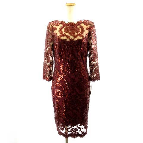 未使用品 タダシショージ TADASHI SHOJI スパンコール レース