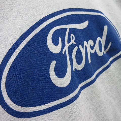 フルーツオブザルーム FRUIT OF THE LOOM ヘビーコットン Tシャツ Ford フォードロゴ プリント L ライトグレー USA製 90s ヴィンテージ_画像4