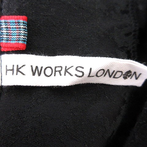 HK WORKS LONDON シャツ ブラウス 長袖 総柄 M 黒 ブラック /RT ■MO レディース_画像5