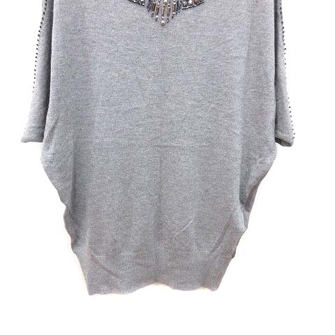  Mayson Grey MAYSON GREYdo Le Mans knitted cut and sewn 7 minute sleeve switch beads Anne gola.2 gray /CT #MO lady's 