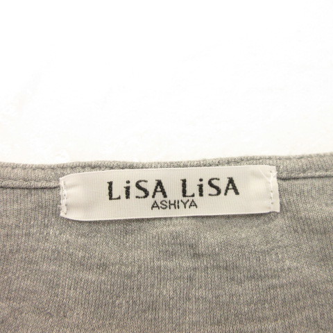 リサリサ LiSA LiSA ASHIYA カットソー 長袖 シャーリング グレー *A436 レディース_画像3