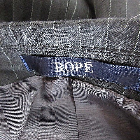 ロペ ROPE ジャケット テーラード 長袖 シングル 薄手 ストライプ 9 紺 ネイビー アウター /MO レディース_画像7