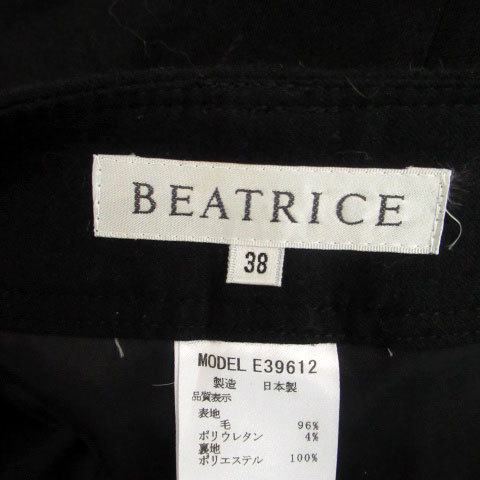 ベアトリス BEATRICE ハーフパンツ 短パン ウール 38 黒 ブラック /HO45 レディース_画像5