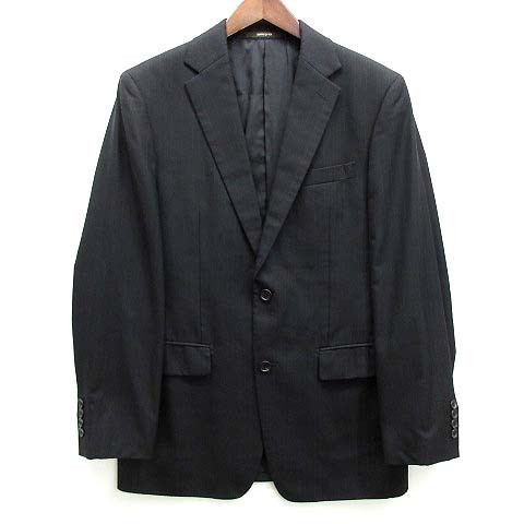  Comme Ca men COMME CA MEN wool silk tailored jacket 2B pinstripe black black 48 autumn winter men's 