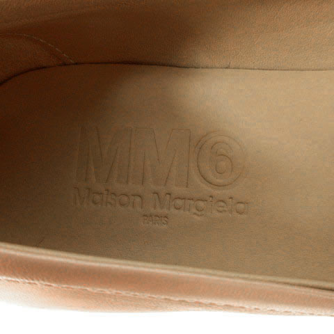 未使用品 エムエムシックス MM6 Martin Margiela バレエシューズ パンプス 羊革 ラムスキン リボン 茶系 35.5_画像9