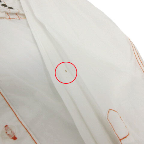 エナジー ENERGIE シャツ 長袖 ステッチ バックロゴ刺繍 ホワイト 白 オレンジ XL メンズ_画像8