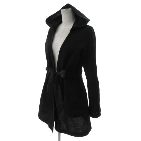 aruchi The nARTISAN пальто f-ti- рукав roll выше лента останавливать лента ремень сделано в Японии шерсть черный чёрный 11 женский 