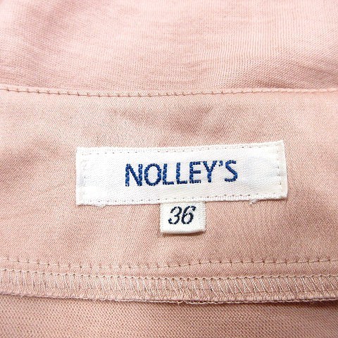 ノーリーズ Nolley's カットソー ボウタイ 切替 ウール 七分袖 36 ピンク /AU ■MO レディース_画像5