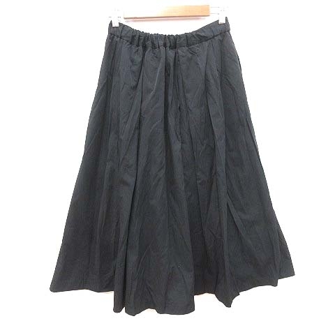 Moussy moussy flair skirt long tuck F black black /CT lady's 