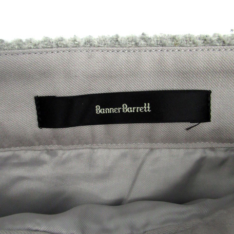  Banner Barrett Banner Barrett tight skirt mi leak height plain wool 36 gray /SM24 lady's 